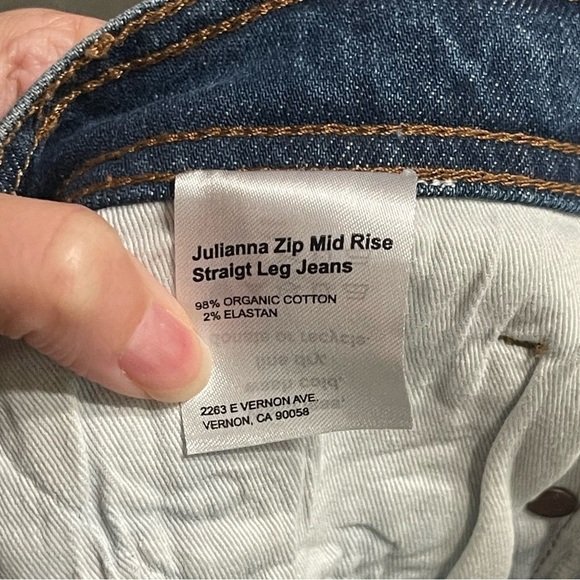NEW REFORMATION Julianna Zip MidRise Straight Jeans Exposed Zip Mesa Stretch 26 - Picture 12 of 13